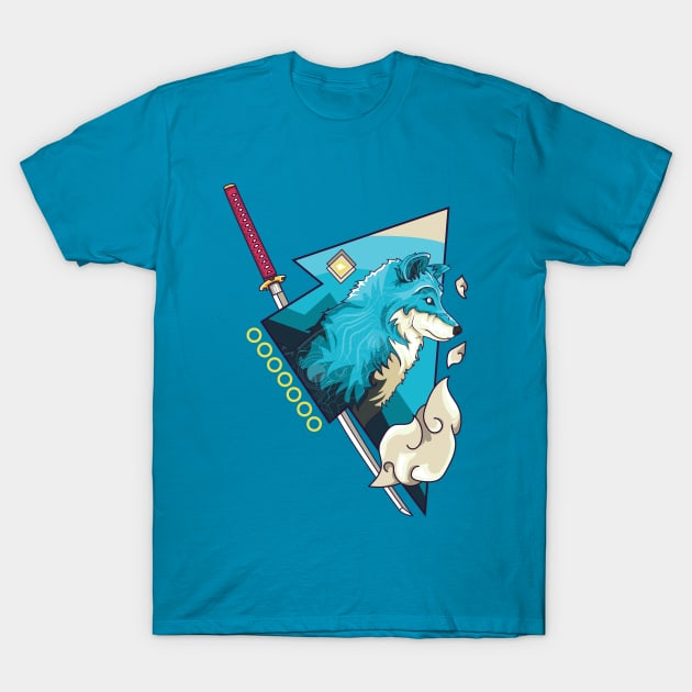 Wolf - Ōkami the Sky Blue T-Shirt by almalikstoryteller